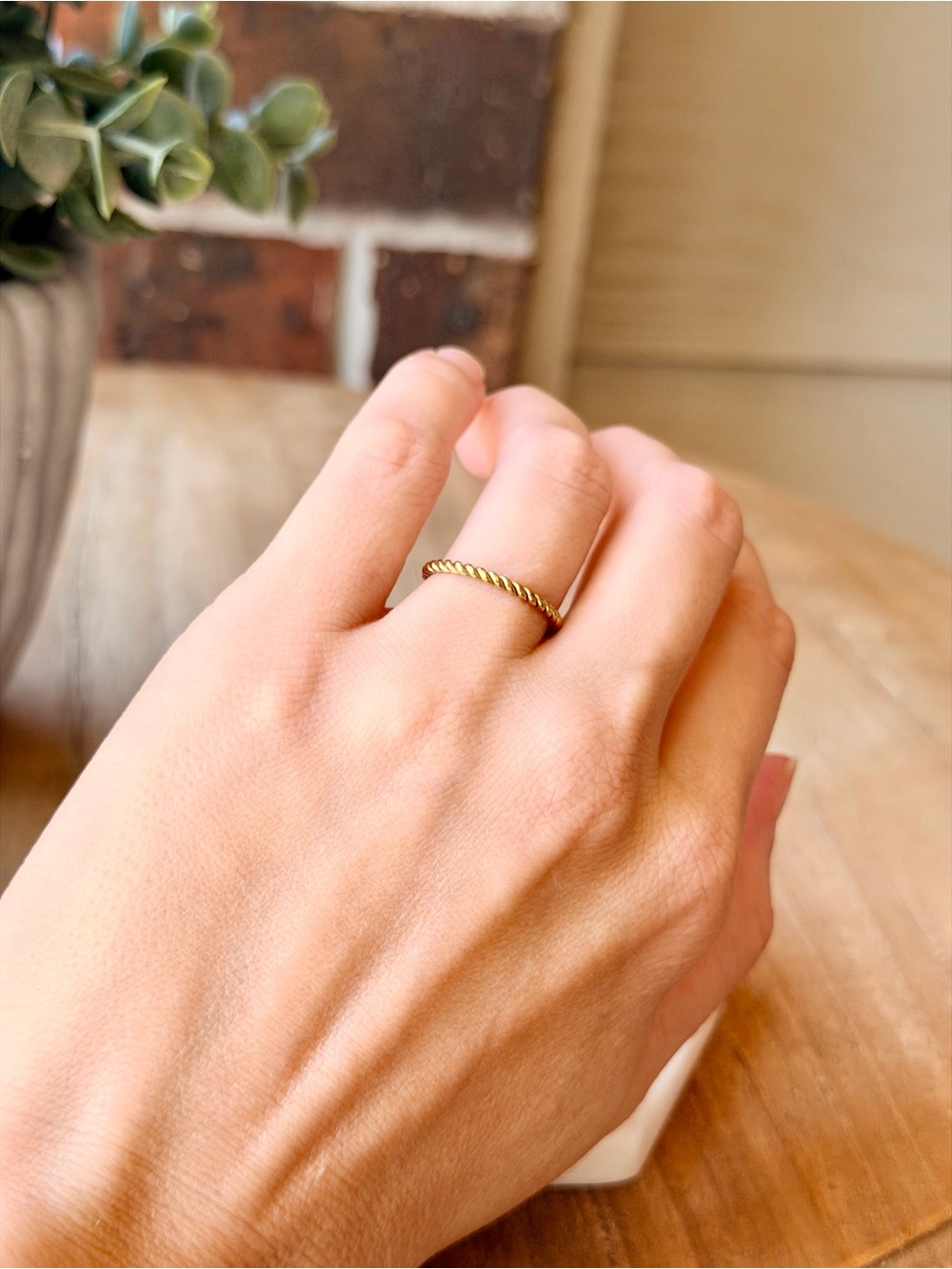 Braided Gold Ring-size 7 - Picture 3 of 4